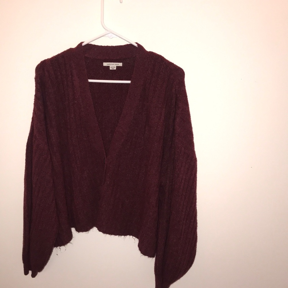 Maroon Fleece long sleeve sweater